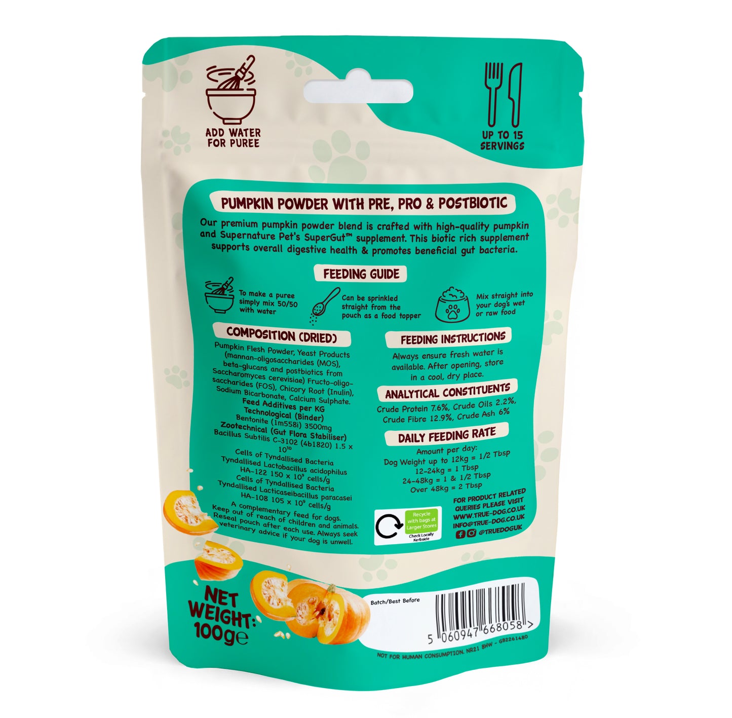 Pumpkin Powder with Pre, Pro & Postbiotics 100g