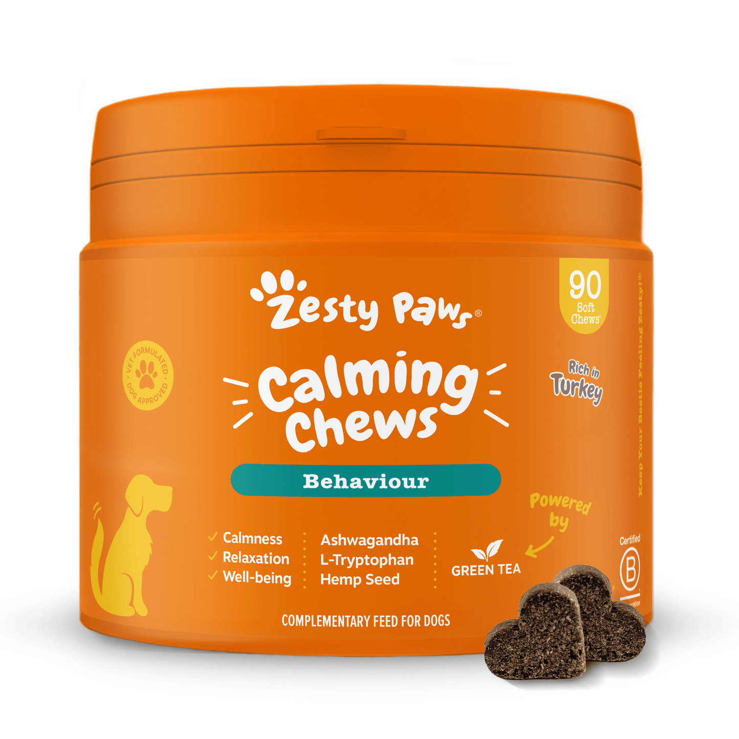 Natures Grub 90 Chews Zesty Paws Calming Chews - Turkey
