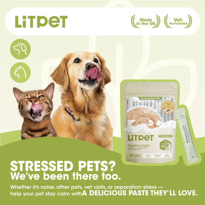 LitPet Pawsitive Calm Meaty Mix Paste for Cats & Dogs - 10 Sachets