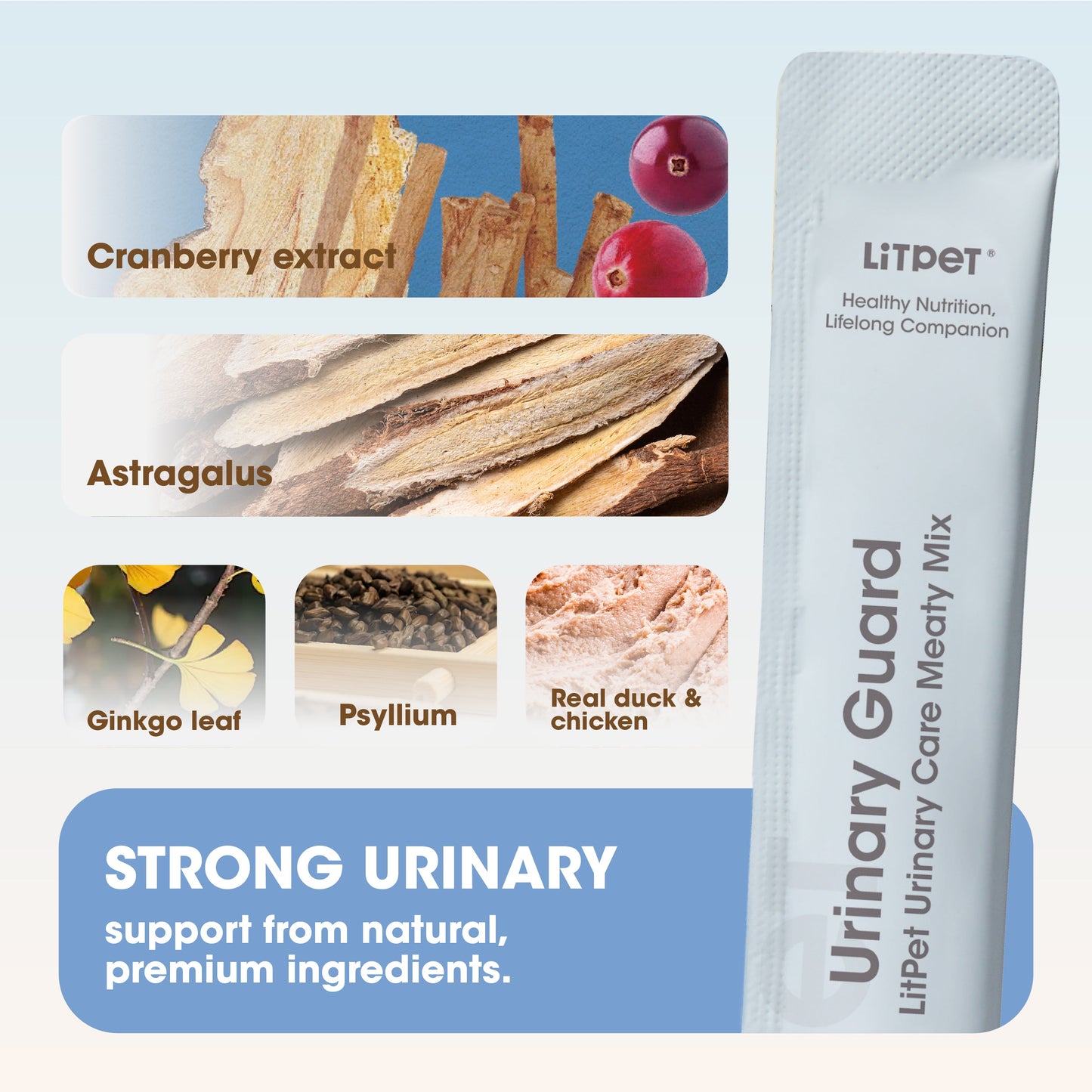 LitPet Urinary Guard Meaty Mix Paste for Cats & Dogs - 10 Sachets