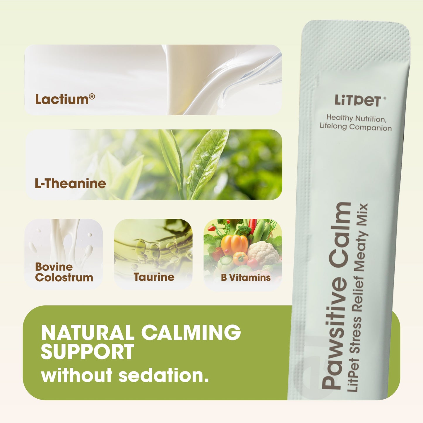 LitPet Pawsitive Calm Meaty Mix Paste for Cats & Dogs - 10 Sachets