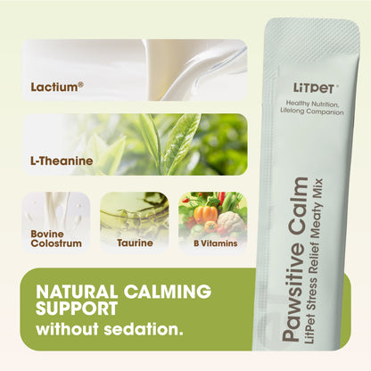 LitPet Pawsitive Calm Meaty Mix Paste for Cats & Dogs - 10 Sachets