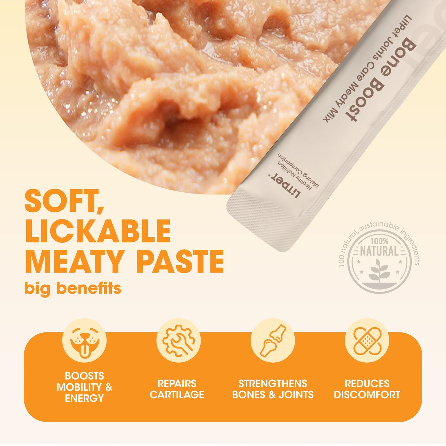 LitPet Joint & Mobility Care Meaty Mix Paste for Cats & Dogs - 10 Sachets