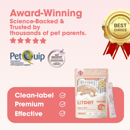 LitPet Digest Well Meaty Mix Paste for Cats & Dogs - 10 Sachets