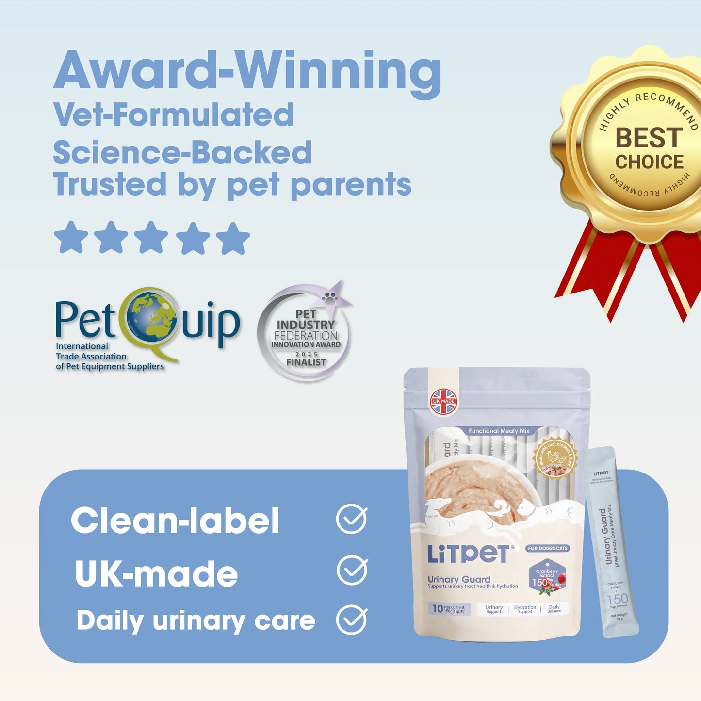 LitPet Urinary Guard Meaty Mix Paste for Cats & Dogs - 10 Sachets