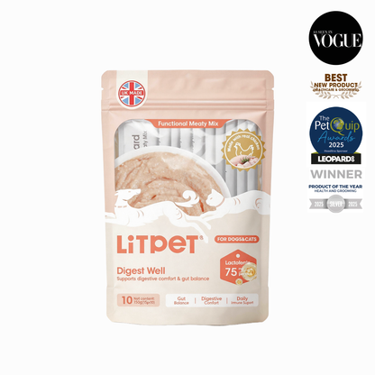 LitPet Digest Well Meaty Mix Paste for Cats & Dogs - 10 Sachets