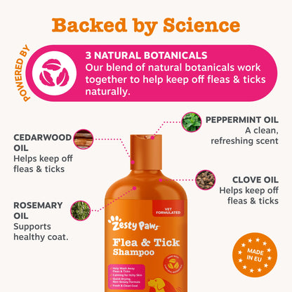 Zesty Paws Flea & Tick Shampoo 500ml