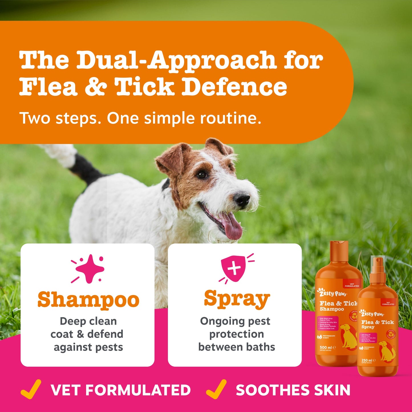 Zesty Paws Flea & Tick Shampoo 500ml