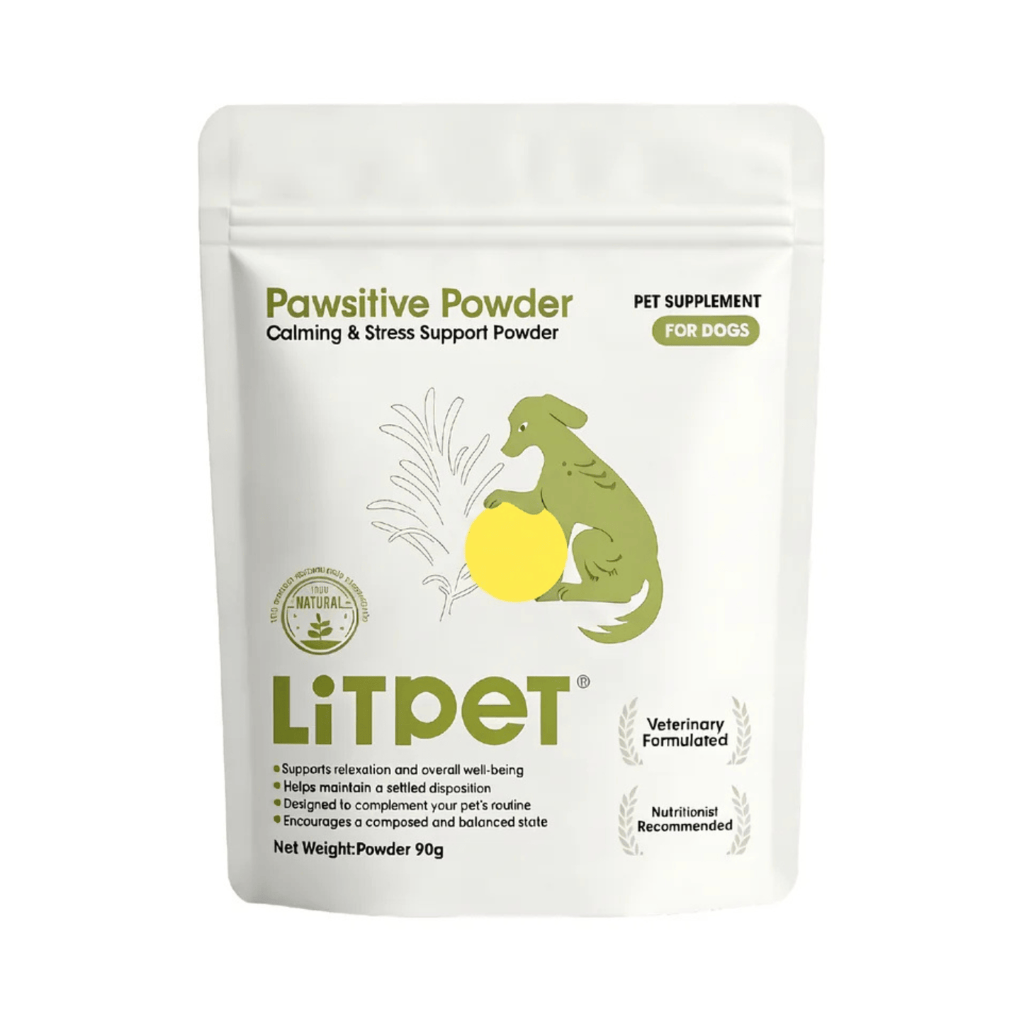 LitPet Pawsitive Powder - Calming & Stress Relief Support 90g
