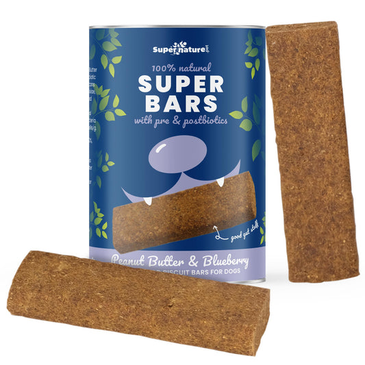 Super Bars - Peanut Butter & Blueberry Baked Treat Bars for Dogs 400g