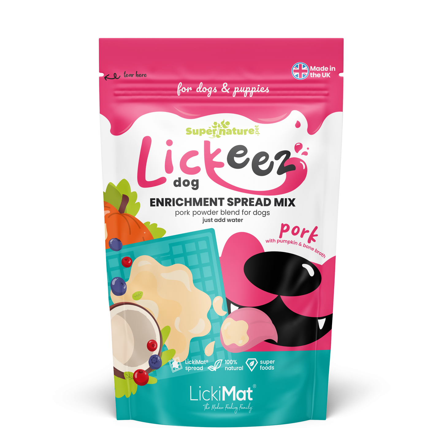 Supernature X LickiMat® Pork Lickeez For Dogs 100g