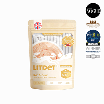 LitPet Skin & Coat Meaty Mix Paste for Cats & Dogs - 10 Sachets