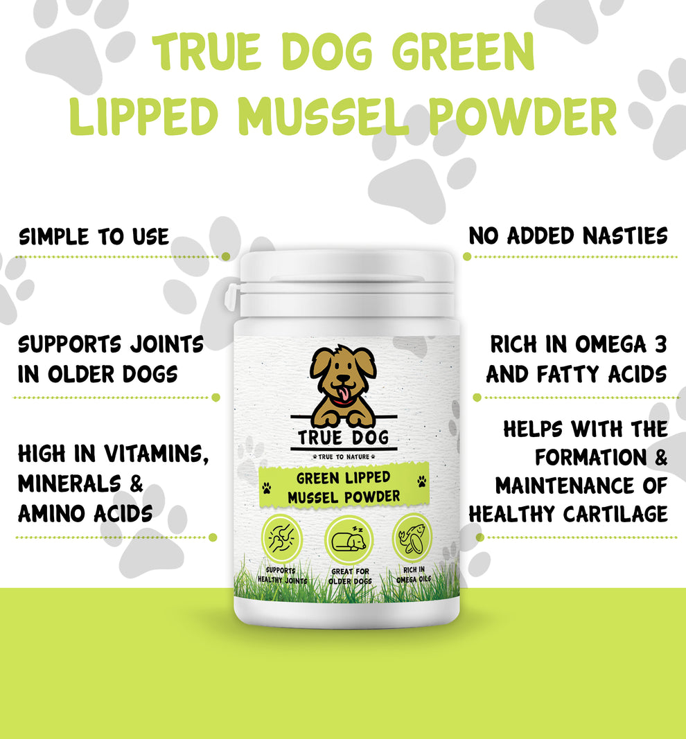Green Lipped Mussel Powder for Dogs Natural Joint Support True Dog UK
