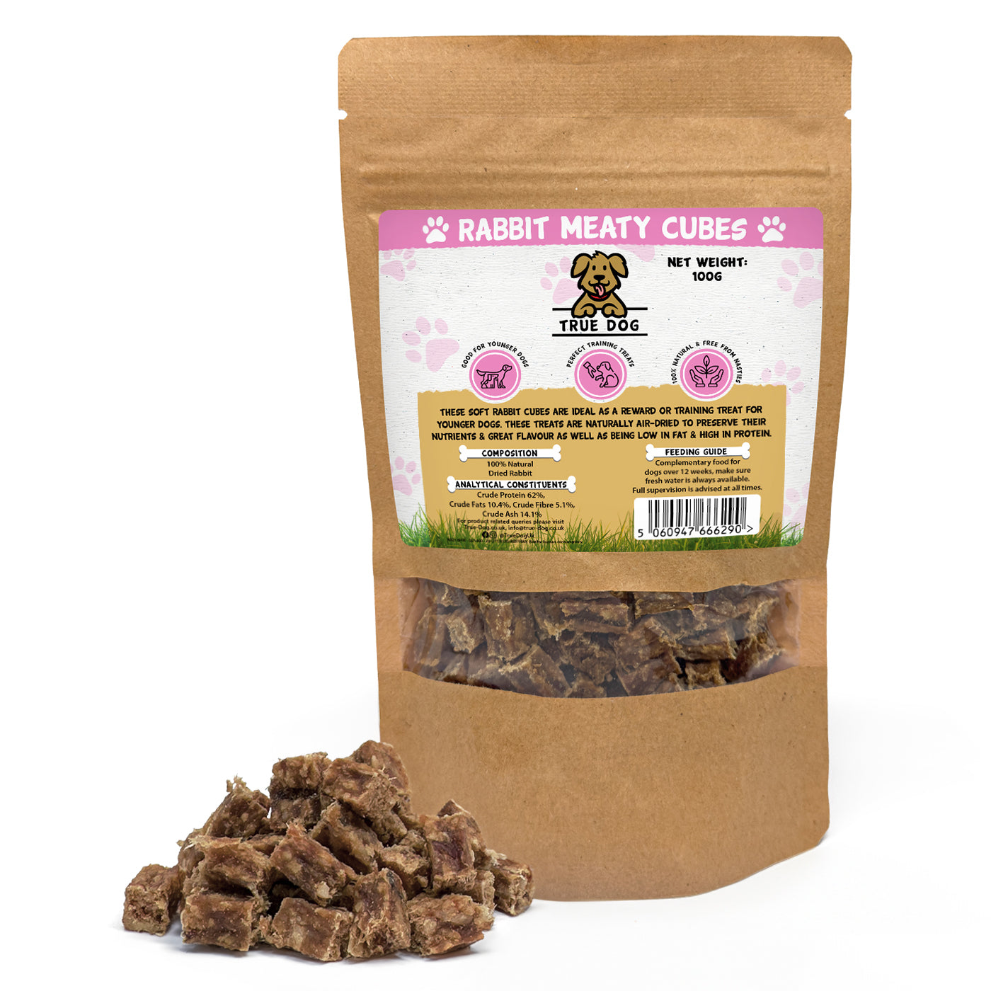 Rabbit Nibble Cubes | 100% Natural Training Treats – True Dog UK