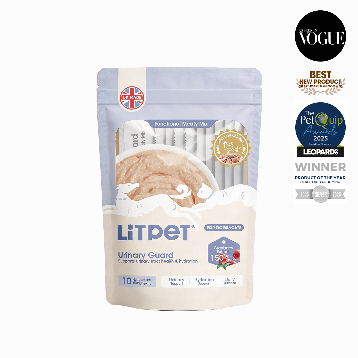 LitPet Urinary Guard Meaty Mix Paste for Cats & Dogs - 10 Sachets