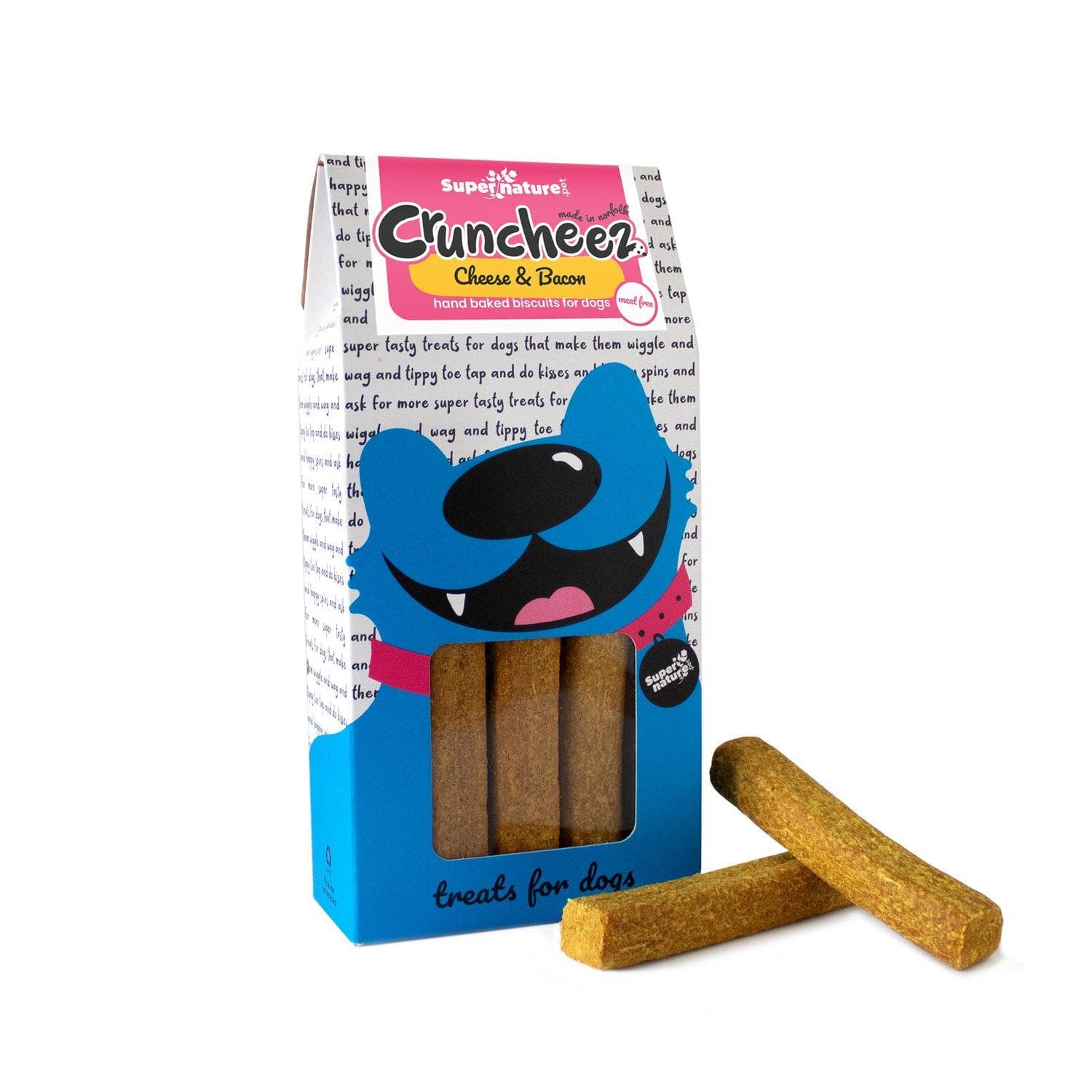 Natural Treats Cruncheez Cheese & Bacon Biscuit Batons 250g