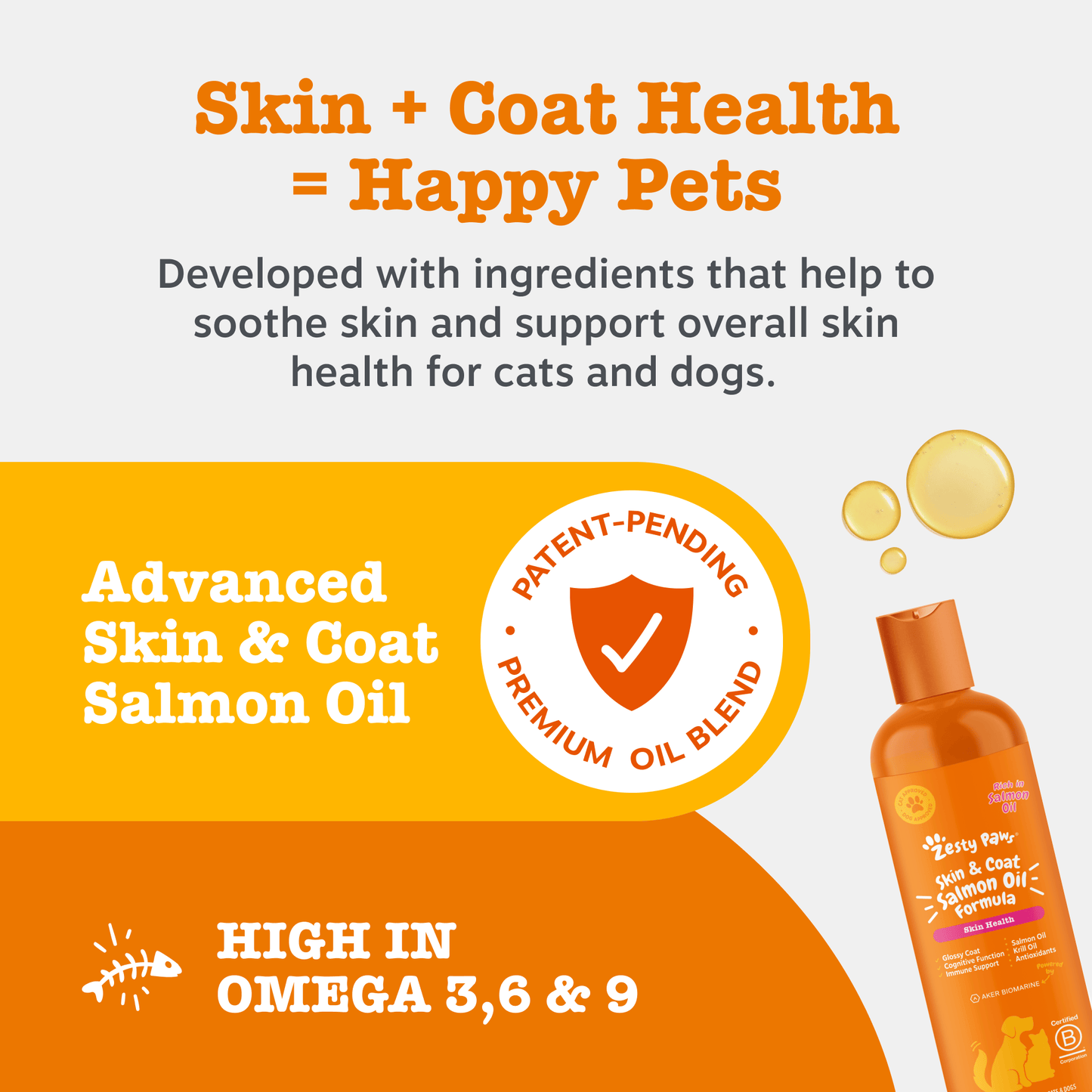 Natures Grub 250ml Zesty Paws Skin & Coat Salmon Oil 250ml