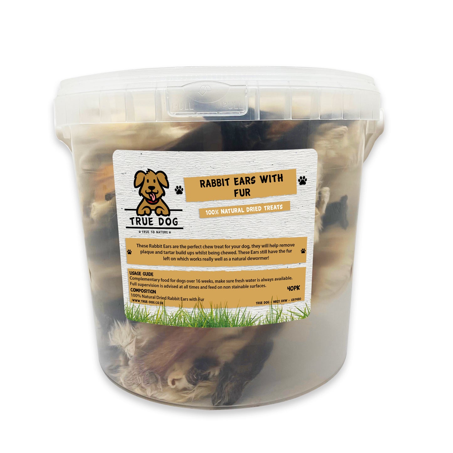 Dried Rabbit Ears with Fur, Natural Chew Treat, De-Wormer – True Dog UK